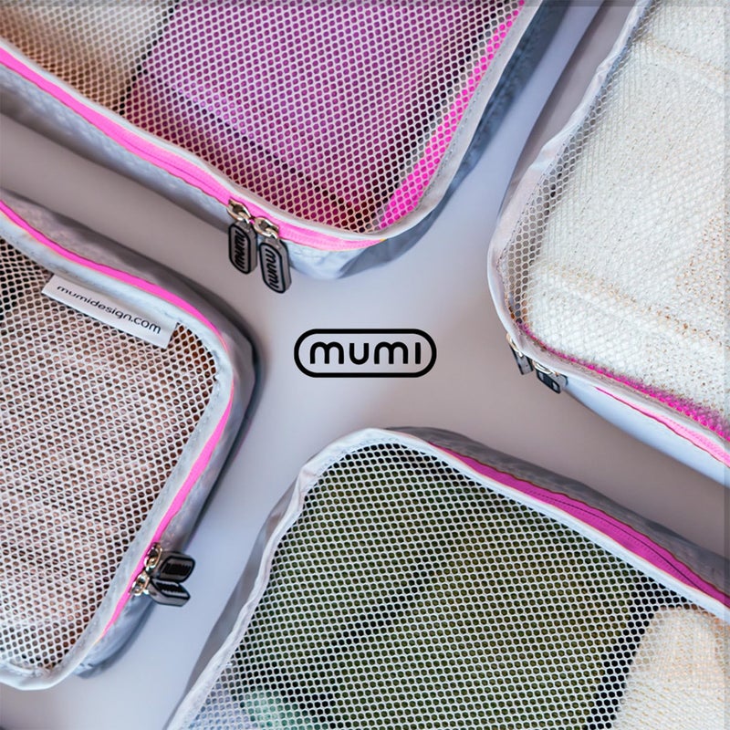 MUMI Packing Cubes - 5 Compression Packing Cubes for Travel, Luggage Organizer Bags for Suitcases, Carry-On, Duffle or Backpack â€“ Mesh, Waterproof Bags for Clothes, Kids & Travel Accessories - Pink - Image 3